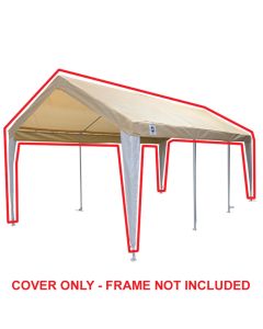 *REFURBISHED - R2* 10 ft x 20 ft Tan/White Fitted Cover w/ Leg Skirts