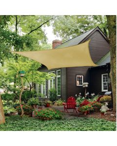 12 ft or 16 ft Quadrilateral Sun Shade Sail in Blue, Green, Sand, or Terracotta Colors