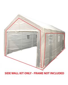 10 ft 8 in x 20 ft Greenhouse Opaque White End Wall w/ Bug Screen Window