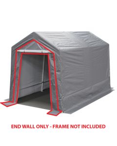 7 ft x 12 ft Silver Garage End Wall w/ Zippers