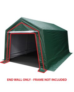 7 ft x 12 ft Green Garage End Wall w/ Zippers