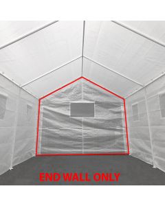 10 ft 8 in x 20 ft Greenhouse Opaque White End Wall w/ Bug Screen Window