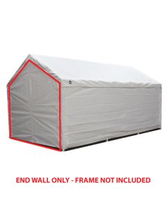 *B-STOCK/REFURBISHED* 10 ft 8 in x 20 ft White End-Wall w/ Flaps and Zippers