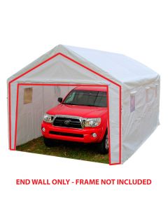 10 ft x 20 ft White End Wall with Zippers FR6