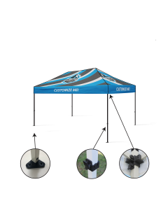 10x15 Custom Printed Tuff Tent Unit Black Frame