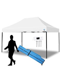 TUFF TENT BLACK Frame 10X15 Instant Pop Up Tent w/ WHITE Cover