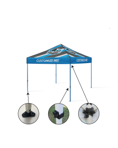 10x10 Custom Printed Tuff Tent Unit Blue Frame