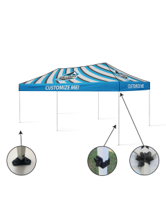 10x20 Custom Printed Tuff Tent Unit White Frame