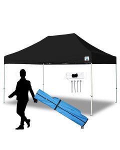 TUFF TENT WHITE Frame 10X15 Instant Pop Up Tent w/ BLACK Cover