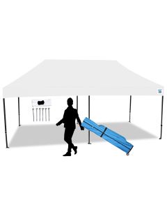 TUFF TENT BLACK Frame 10X20 Instant Pop Up Tent w/ WHITE Cover