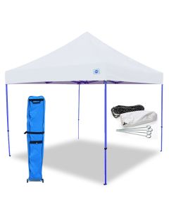 TUFF TENT BLUE Frame 10X10 Instant Pop Up Tent w/ WHITE Cover