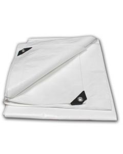 White Heavy Duty Poly Tarp 30' x 40', 11-12 mil, Multi-Function