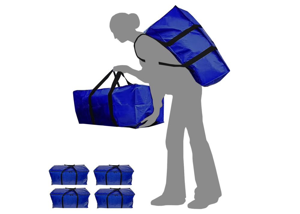 King Canopy 4 Pack Extra Large Moving Bags with Zippers & Carrying Handles