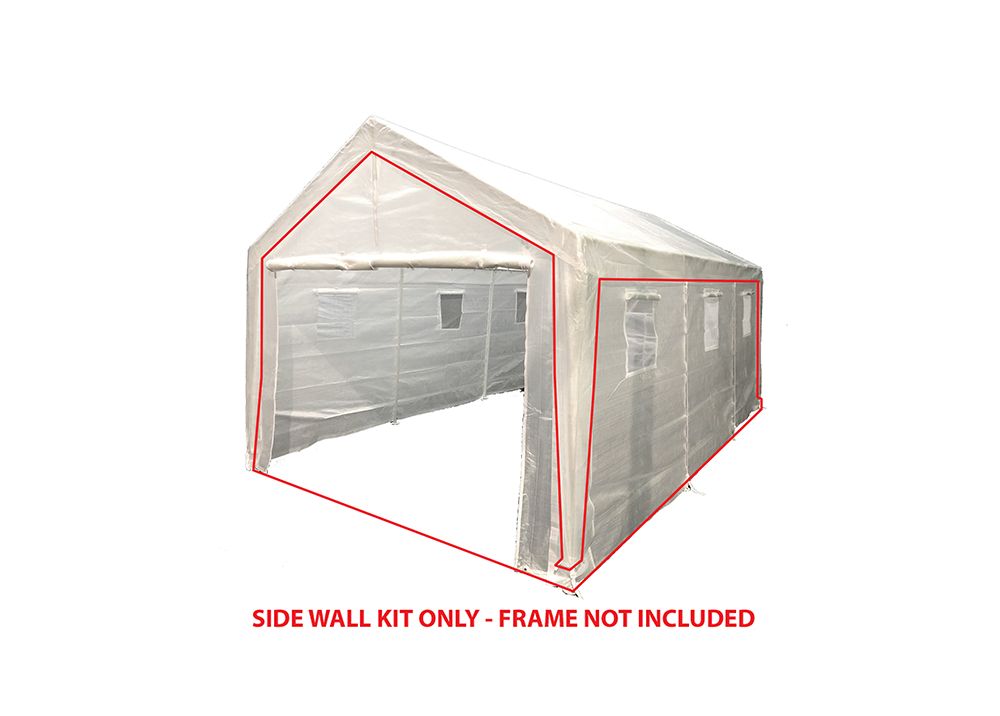 10 ft 8 in x 20 ft Greenhouse Opaque White End Wall w/ Bug Screen Window