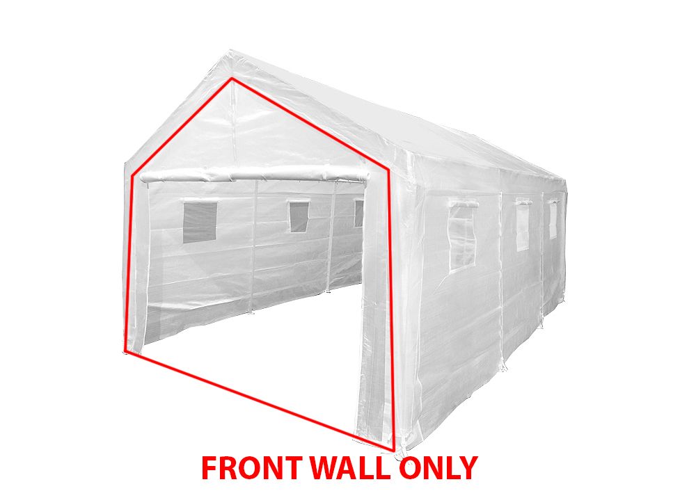 10 ft 8 in x 20 ft Green House End Wall w/ Zipper - Opaqe White